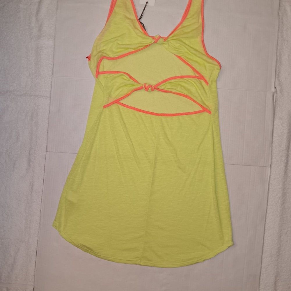 GREEN ENVELOPE KNOTTED PEEKABOO BACK SWIM COVERUP DRESS - Picture 11 of 12